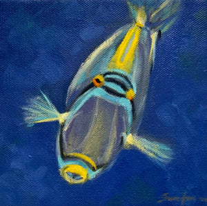Neon Colored fish, 6"x6"