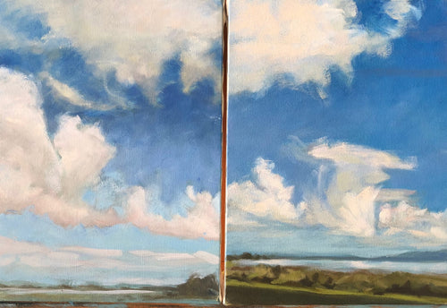 Humboldt Bay Clouds #2 & #3,  two separate 9
